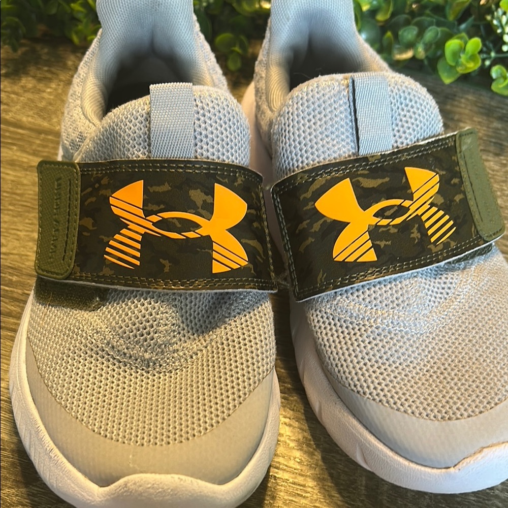 Under Armour Gray and Orange Sneakers with Breathable Mesh - Picture 1 of 7